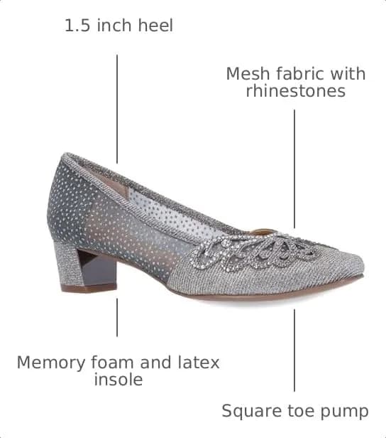 J. Reneé Zofia Women's Pump 9 Wide | Square Toe Slip-On with Memory Foam thumbnail 4