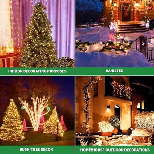 Tcamp 306FT 1000 LED Christmas Tree Lights Warm White | 92.96m 3000 LED String Lights with Timer & Memory Function thumbnail 5