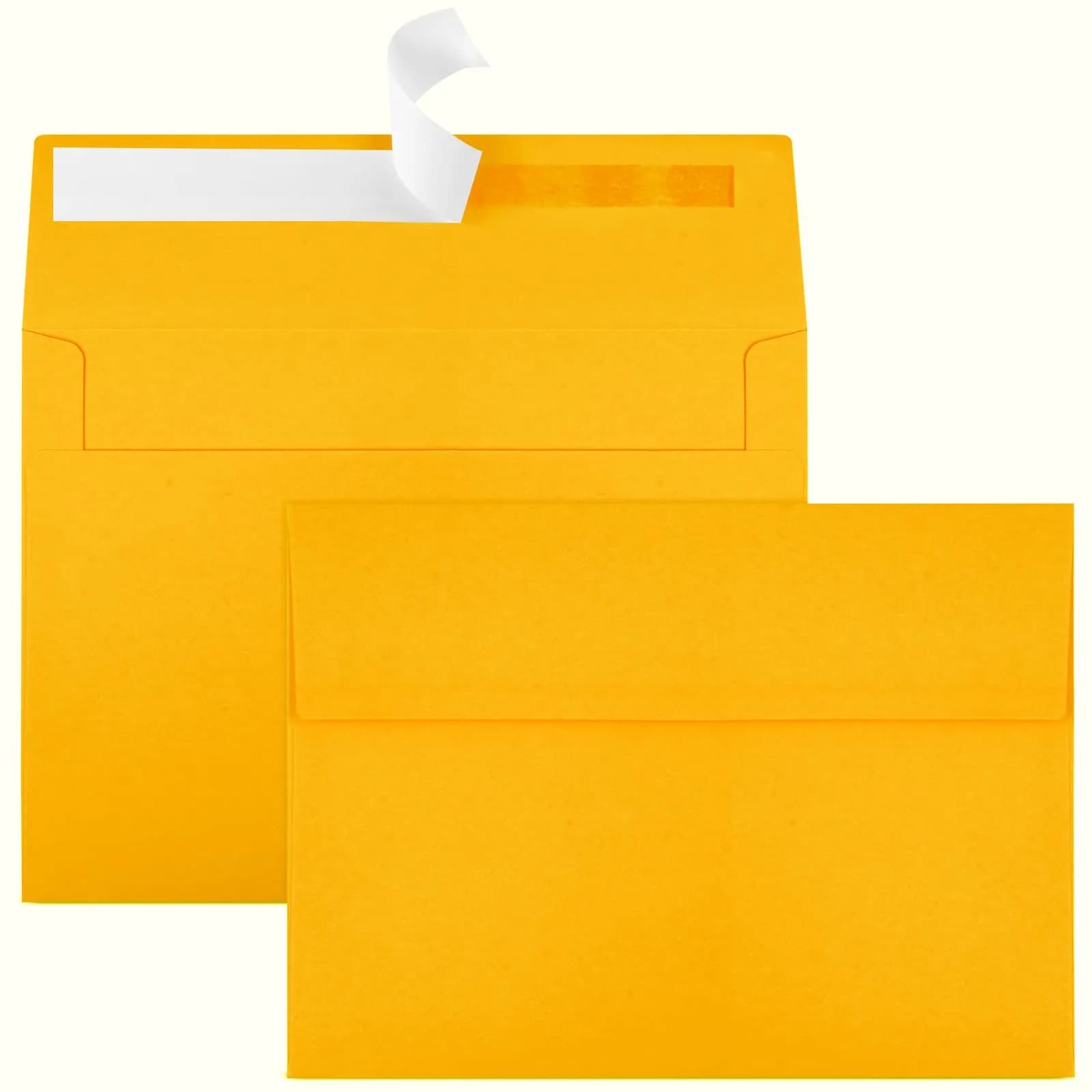 Joyberg Yellow 5x7 Envelopes 12.7x18.4cm (5.25x7.25in) | Self-Seal for Cards & Photos