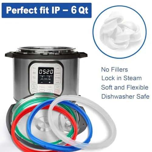 Fuator 6Qt 4-Pack Silicone Sealing Rings & Float Valve Caps | Instant Pot Replacement Parts for 5 & 6 Qt Models thumbnail 3