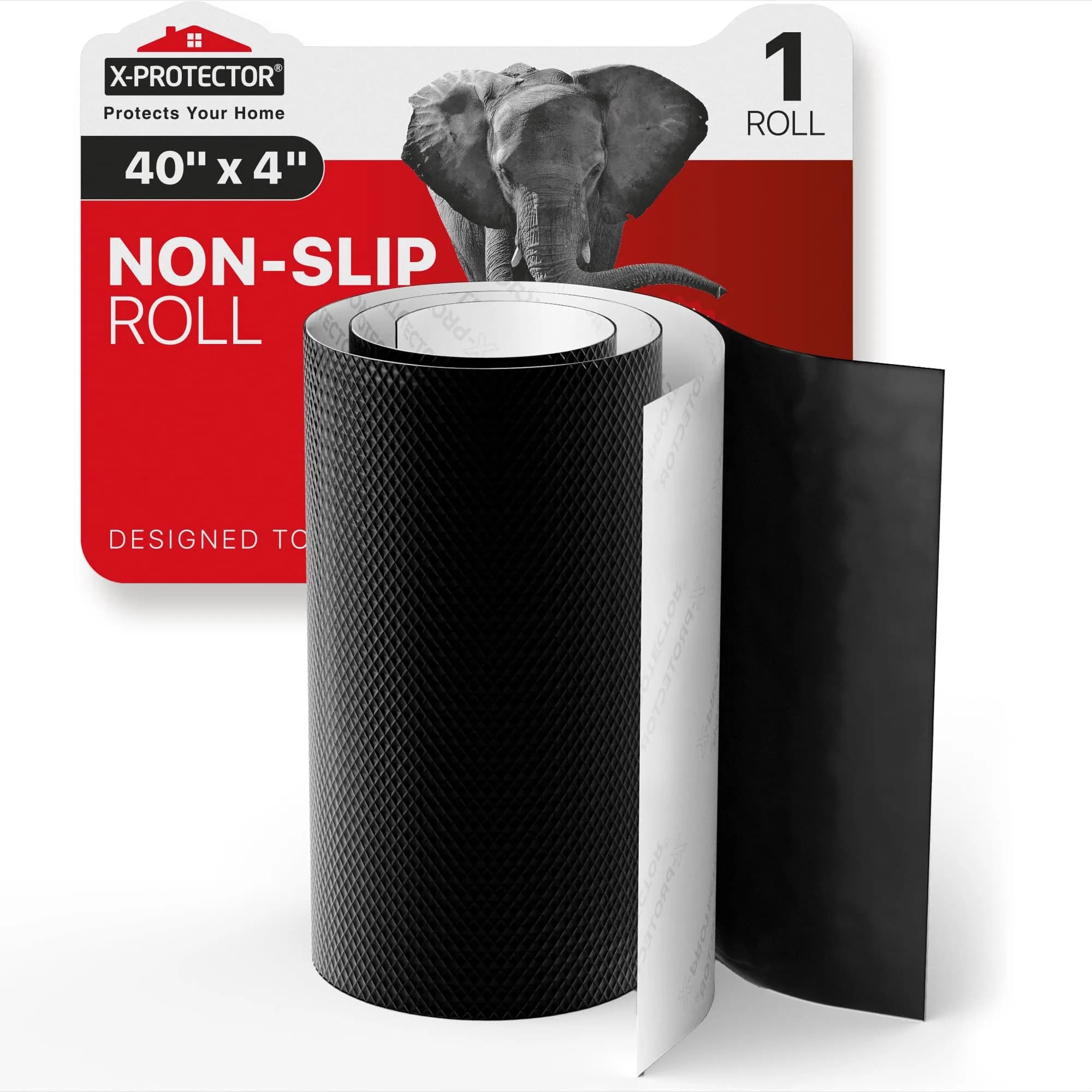 X-Protector Rubber Strip - 8 PC Non Slip Pads - Black Universal Grip Strips | Surface Scratch & Slip Prevention — 1 PC 40 x 4 inch (Black Silicone)