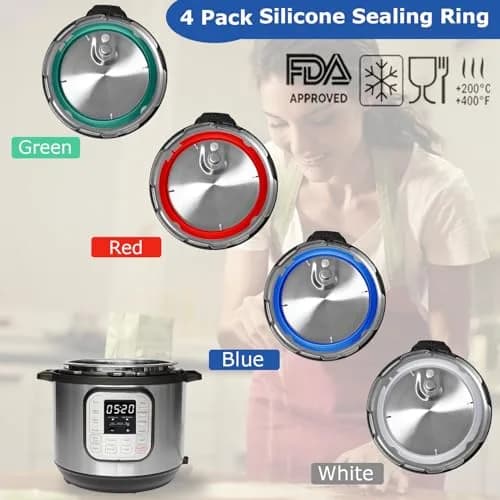 Fuator 3Qt Silicone Sealing Ring & Float Valve Caps 4-Pack | Fits Instant Pot Duo Models thumbnail 4