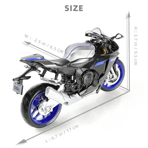 Risopen Yamaha YZF-R1 1000R Die-cast Motorcycle 1:12 Scale 16.9cm (6.7in) | Authentic USA Import thumbnail 2