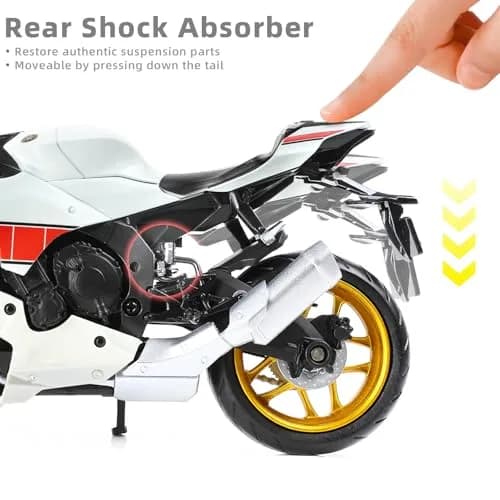 Risopen Yamaha YZF-R1 1000R Die-cast Motorcycle 17cm (6.7in) | Authentic USA Import thumbnail 4