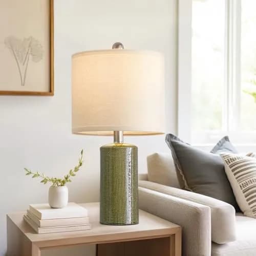 G-SAFAVA 20.25" Small Single Table Lamp for Bedroom Modern Ceramic Nightstand Lamp thumbnail 6