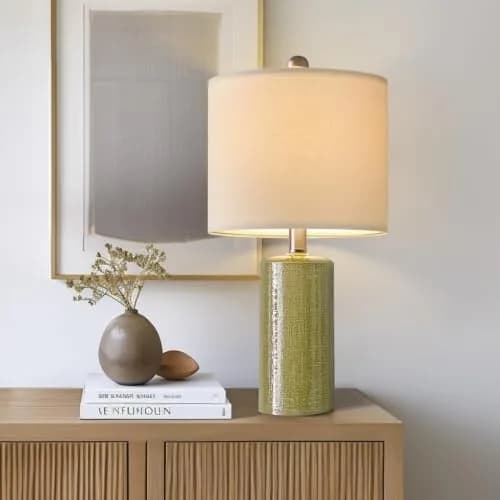 G-SAFAVA 20.25" Small Single Table Lamp for Bedroom Modern Ceramic Nightstand Lamp thumbnail 7