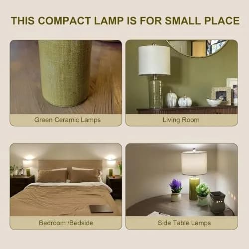 G-SAFAVA 20.25" Small Single Table Lamp for Bedroom Modern Ceramic Nightstand Lamp thumbnail 2