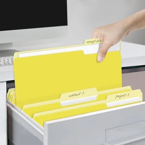 SUNEE Colored File Folders, 30 Pack Manilla Folders 8.5 x 11 Inches, Yellow | Value Pack for Office, School, Home Organization thumbnail 6
