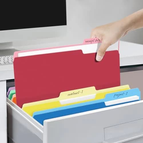 SUNEE Colored File Folders 30 Pack Letter Size (8.5 x 11 inches) | 6 Assorted Colors, 1/3 Cut Tabs thumbnail 7