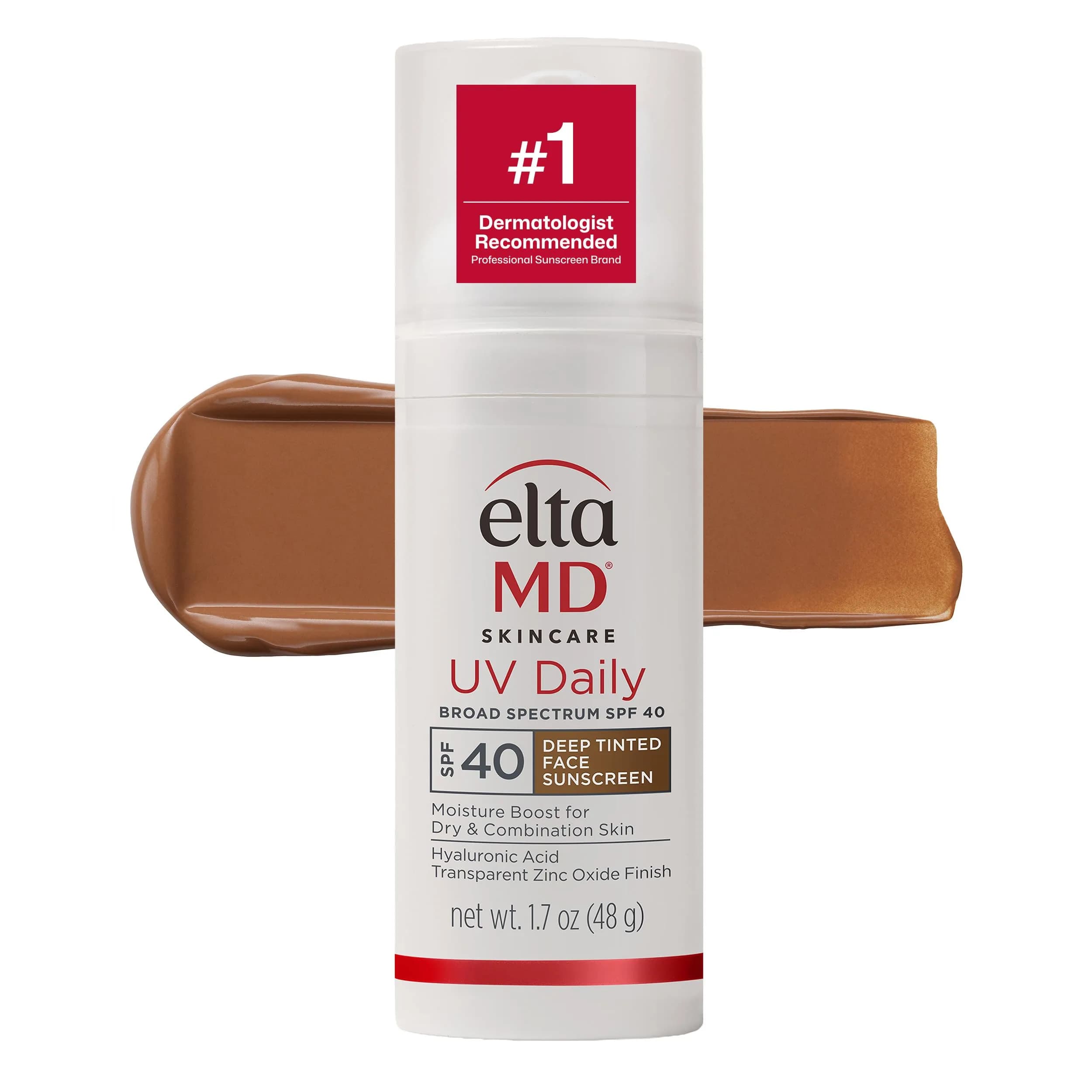 EltaMD UV Daily Deep Tinted Face Sunscreen Moisturizer SPF 40, 49ml (1.7 Fl Oz) | Broad Spectrum UVA/UVB Protection