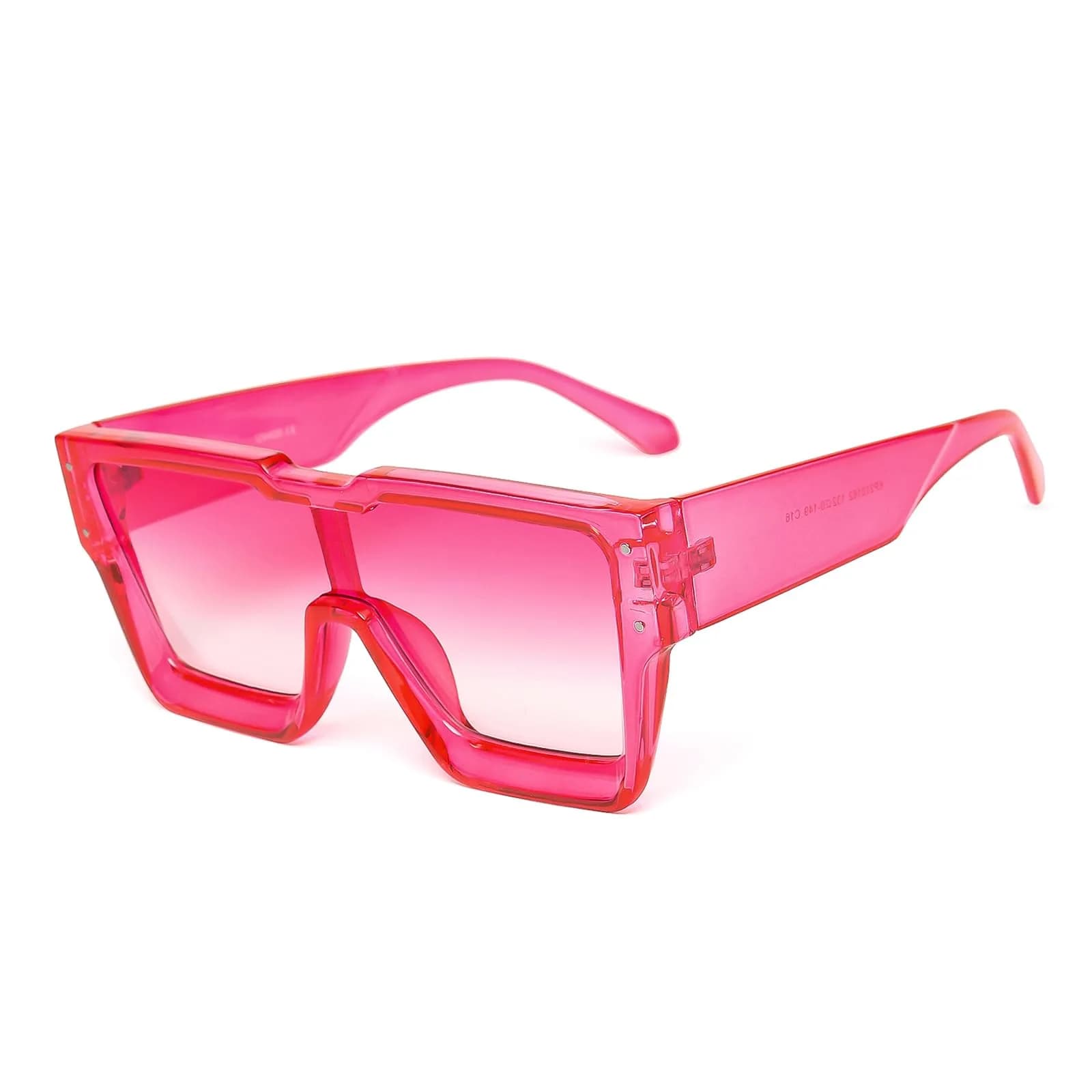 KENBO Oversized Square Sunglasses for Women Men, Rimless Shield Style | UV400 Polarized Protection — Pink Frame - Gradiant Pink Lens
