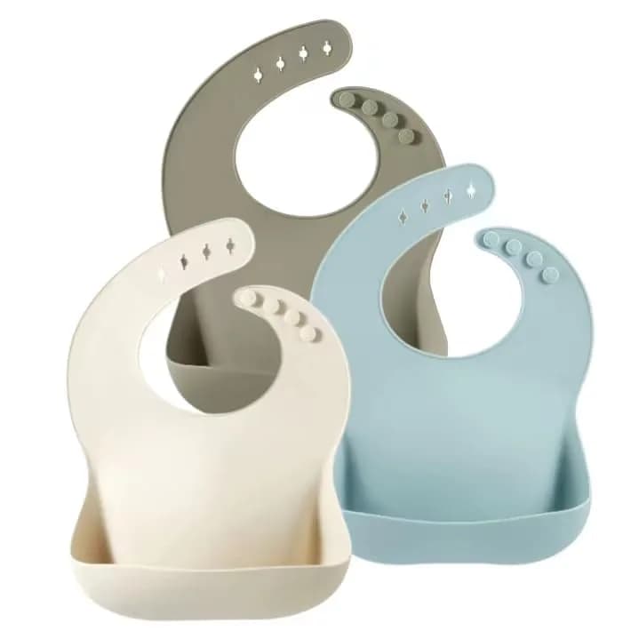 PandaEar Silicone Baby Bibs 3-Pack (10-72 Months) | Waterproof, Soft, Adjustable Neck thumbnail 6