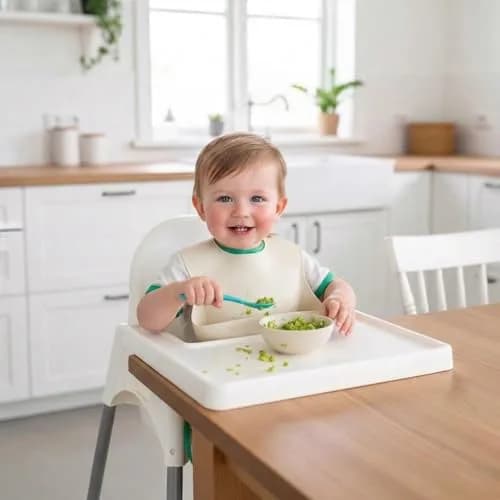 PandaEar Silicone Baby Bibs 3-Pack (10-72 Months) | Waterproof, Soft, Adjustable Neck thumbnail 2
