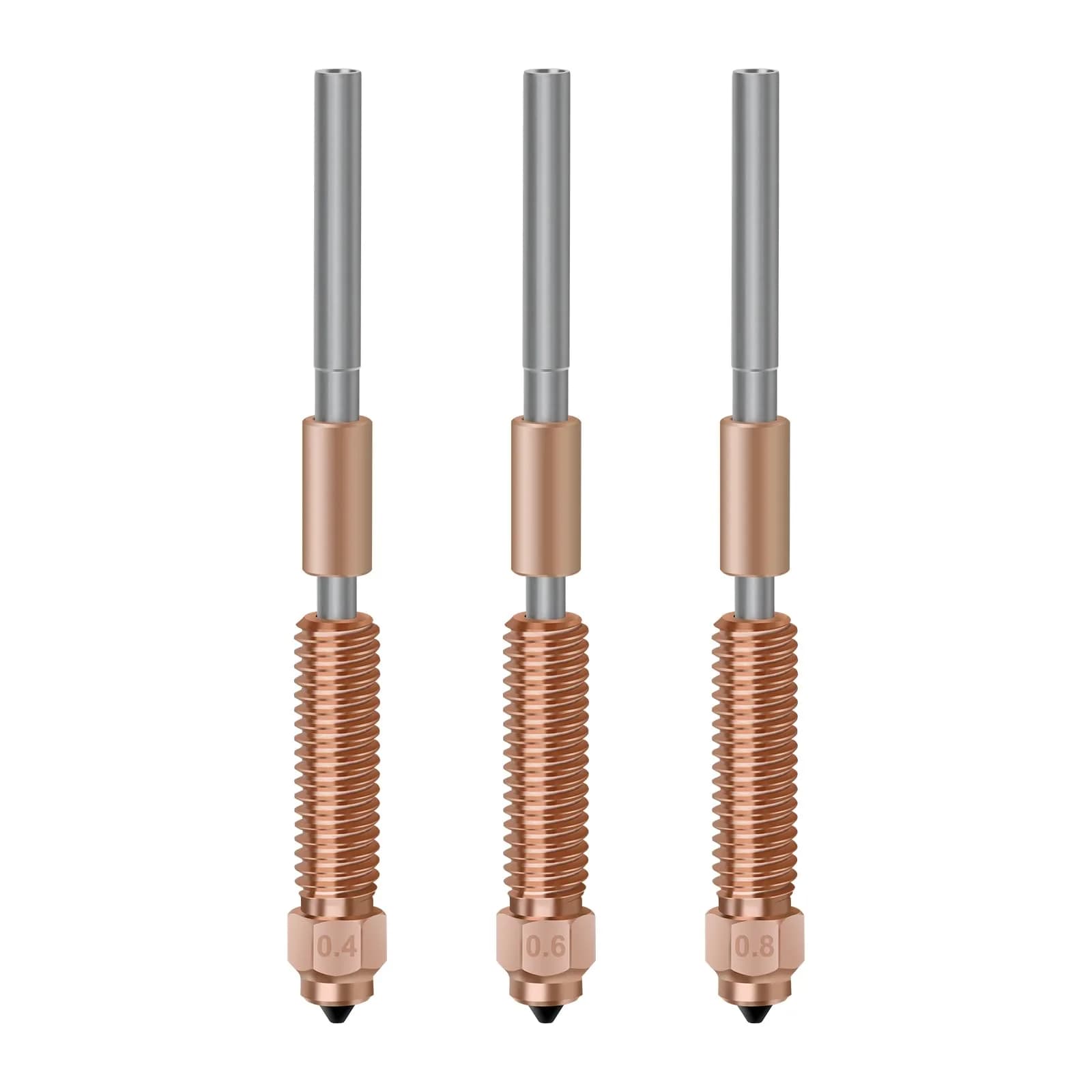 Xirbbo K1c Nozzles 3-Pack (0.4mm, 0.6mm, 0.8mm) | High Flow Hardened Steel for K1/K1 Max Ender 3 V3 KE