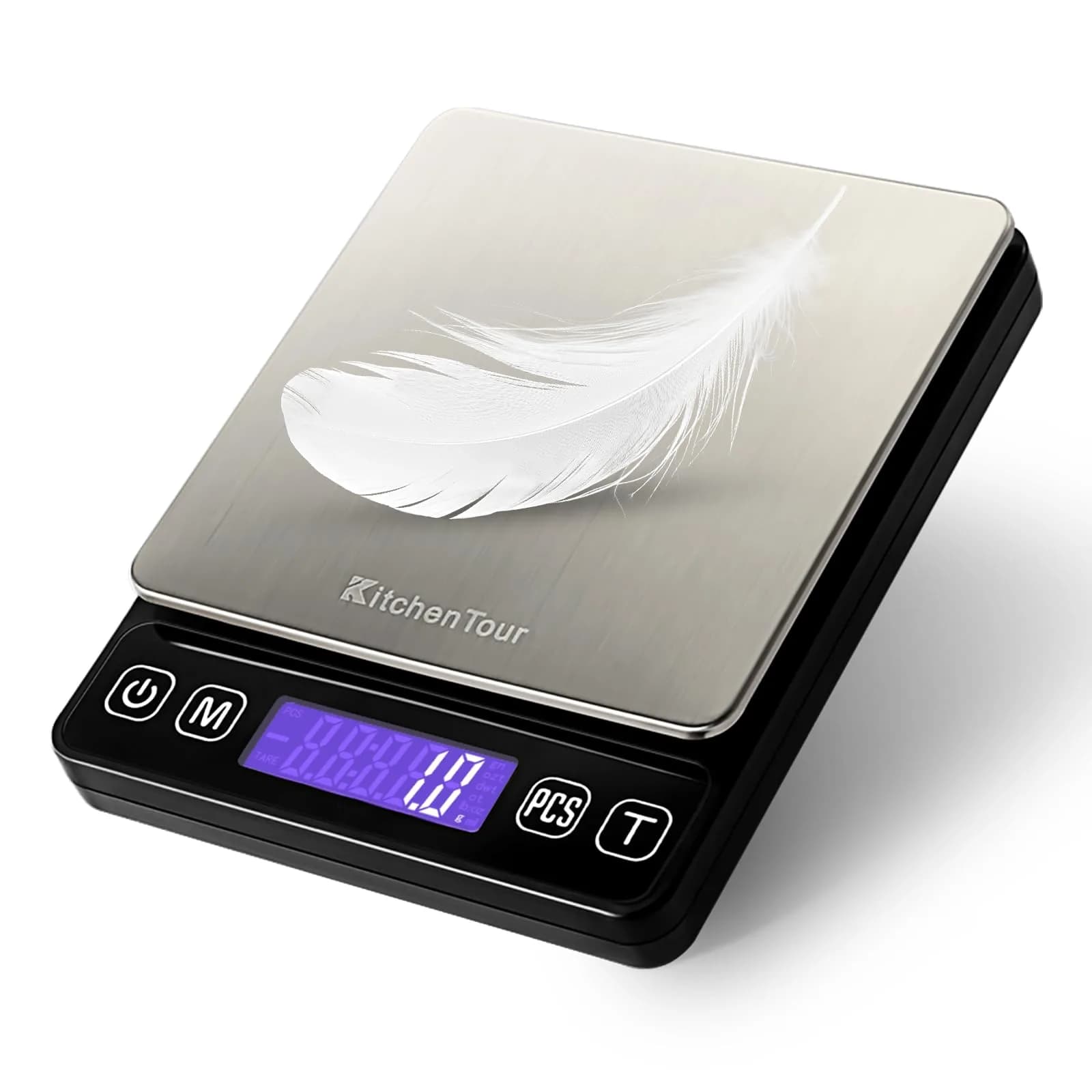 K KitchenTour Digital Kitchen Scale 3000g/0.1g Precision | Tare Function, 9 Units, Backlit LCD - main product image