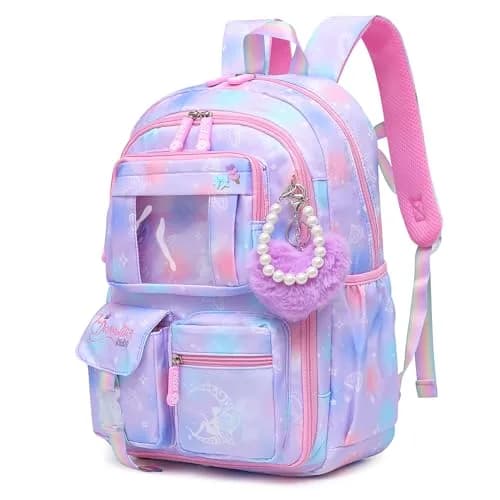 Alrisg Girls Backpack 43.2 cm (18.1 inches) | Cute Pastel School Bookbag for Kids thumbnail 1
