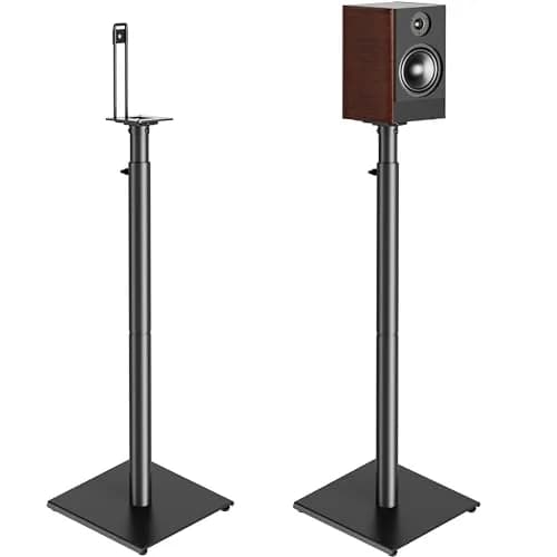 USX MOUNT Adjustable Speaker Stands Pair, 32-42 inch Height, 5kg (11 lbs) Load Capacity | Floor Satellite Speaker Stands for Home Theater thumbnail 1