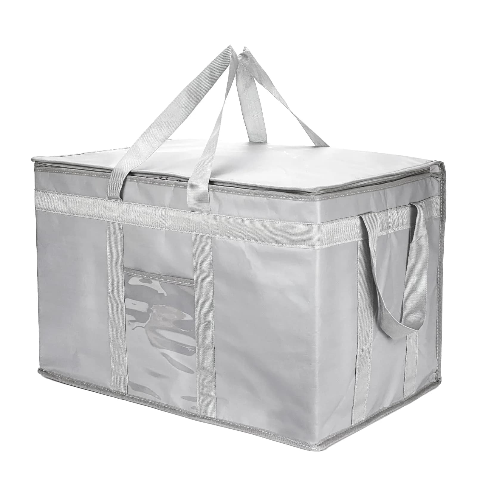 Yalin Insulated Pizza Delivery Bag, 20" x 20" x 6" | Keeps Food Hot or Cold for Hours — Grey / 3XL (Pro)