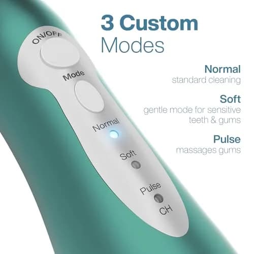 Aquasonic Water Flosser Cordless Rechargeable Mint Green Metallic | 500ml (16.9 Fl Oz) Water Reservoir thumbnail 4