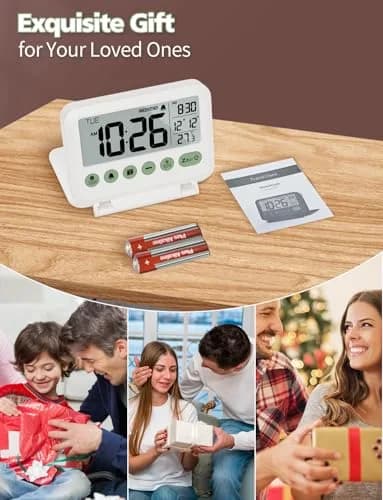MeesMeek Digital Travel Alarm Clock with Flip Stand & Backlight, 10.2cm (4") | Battery Operated for Bedroom, Office, Travel thumbnail 7
