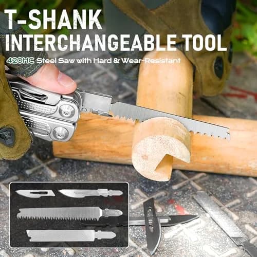 BIBURY Multitool Pliers Pro with 440A Knife & Full Size Scissors | 22-in-1 Professional Multi-Tool for Heavy-Duty Tasks thumbnail 2
