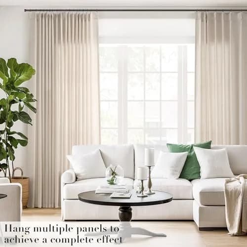 Joywell Pinch Pleated Linen Sheer Curtains 127cm x 213cm (50"W x 84"L) | Semi Light Filtering Elegant Drapes with Hooks thumbnail 5