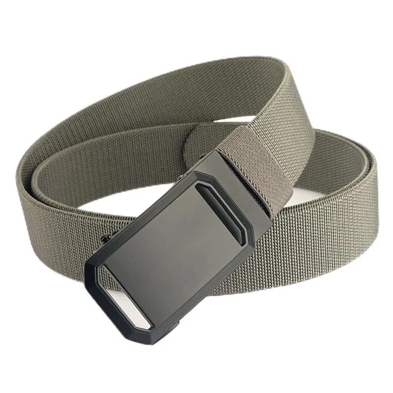 LionVII Men's Elastic Ratchet Belt Black 1.38" (3.5cm) | Trim to Fit 27-49" Waist — Gray