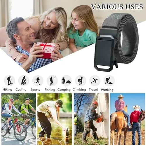 LionVII Men's Elastic Ratchet Belt 135cm (53") | Breathable Nylon Web Work Belt for Travel & Sports thumbnail 7