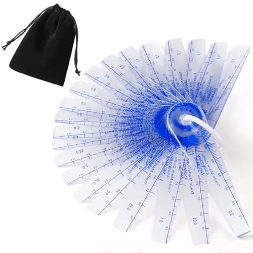 Trandraft Plastic Feeler Gauge Set 0.05mm-3mm Metric | 21 Leaf Precision Measuring Tool thumbnail 1