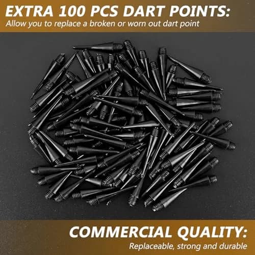 Accmor 12 Pack Soft Tip Darts Set with 100 Extra Tips | Black, 14.8cm (5.8 inch) thumbnail 6