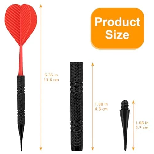 Accmor 12 Pack Soft Tip Darts Set with 100 Extra Tips | Black, 14.8cm (5.8 inch) thumbnail 9
