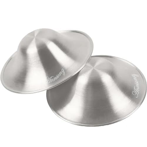 ANNSONG Silver Nursing Cups for Breastfeeding Newborns | 925 Sterling Silver Nipple Covers (Regular) thumbnail 1