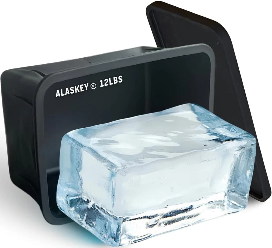 Alaskey Giant Ice Block Mold 12 lbs | Extra Large Silicone Ice Cubes for Cooling & Crafting