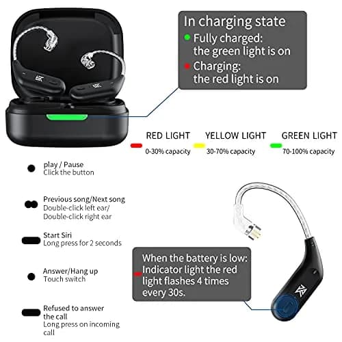 EZ EAR KZ ZST Bluetooth IEM 5.4 Module Wireless Adapter 2pin 0.78MM | High-Speed Audio & Long Battery thumbnail 3