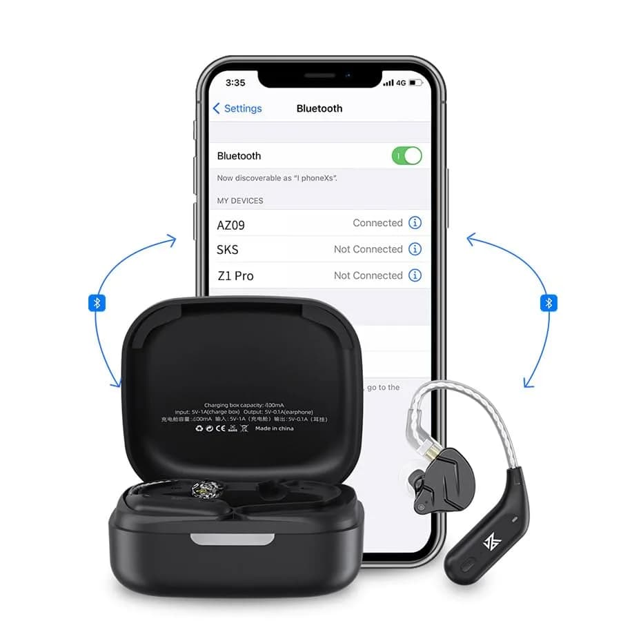 EZ EAR KZ AZ09 Wireless IEM Bluetooth Adapter 5.4 Module Noise Isolation C-pin for KZ ZS10 PRO/ZS12 PRO X thumbnail 7