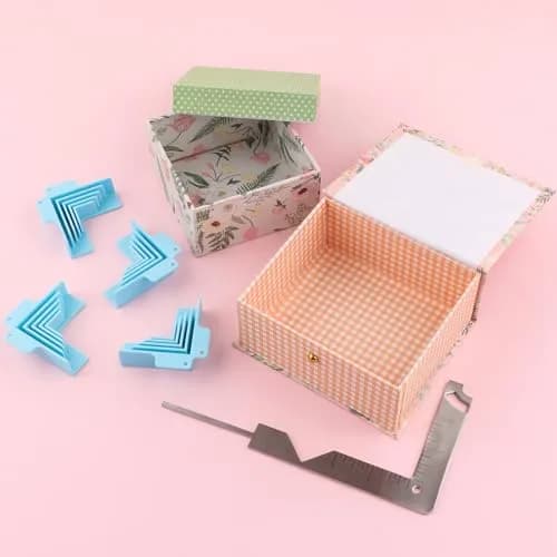 BAOFALI 6-Pack Cartonnage Corner Clamps for Box Making | 1mm, 1.5mm, 2mm, 3mm Chipboard Guides thumbnail 8