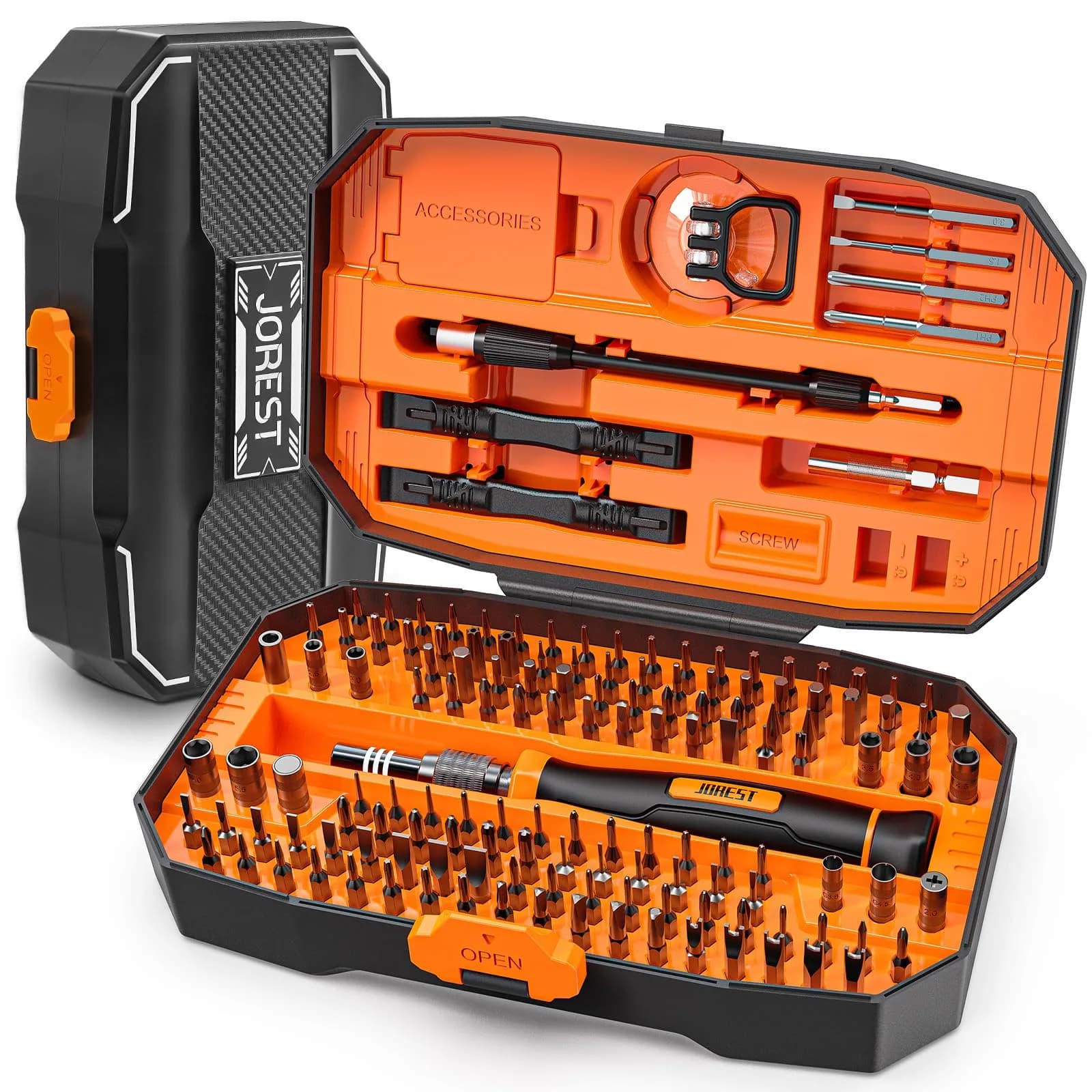 Jorest 152-in-1 Precision Screwdriver Set with Magnetic CRV Bits & Flexible Shaft | Essential for Electronics Repair