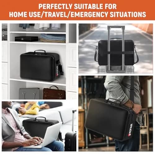 KOFAIR Fireproof Document Bag with Lock & Shoulder Strap 43 x 30 x 13 cm (17 x 12 x 5 inch) | SGS Certified UL94 VTM-0 thumbnail 6
