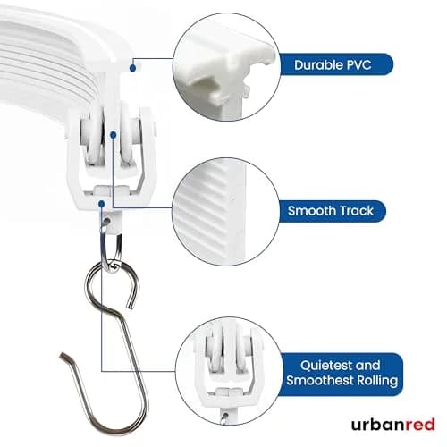 UrbanRed Flexible Bendable Ceiling Curtain Track 0.9 m (2.9 ft) | Mount for Room Divider, RV Ceiling Track, White thumbnail 4