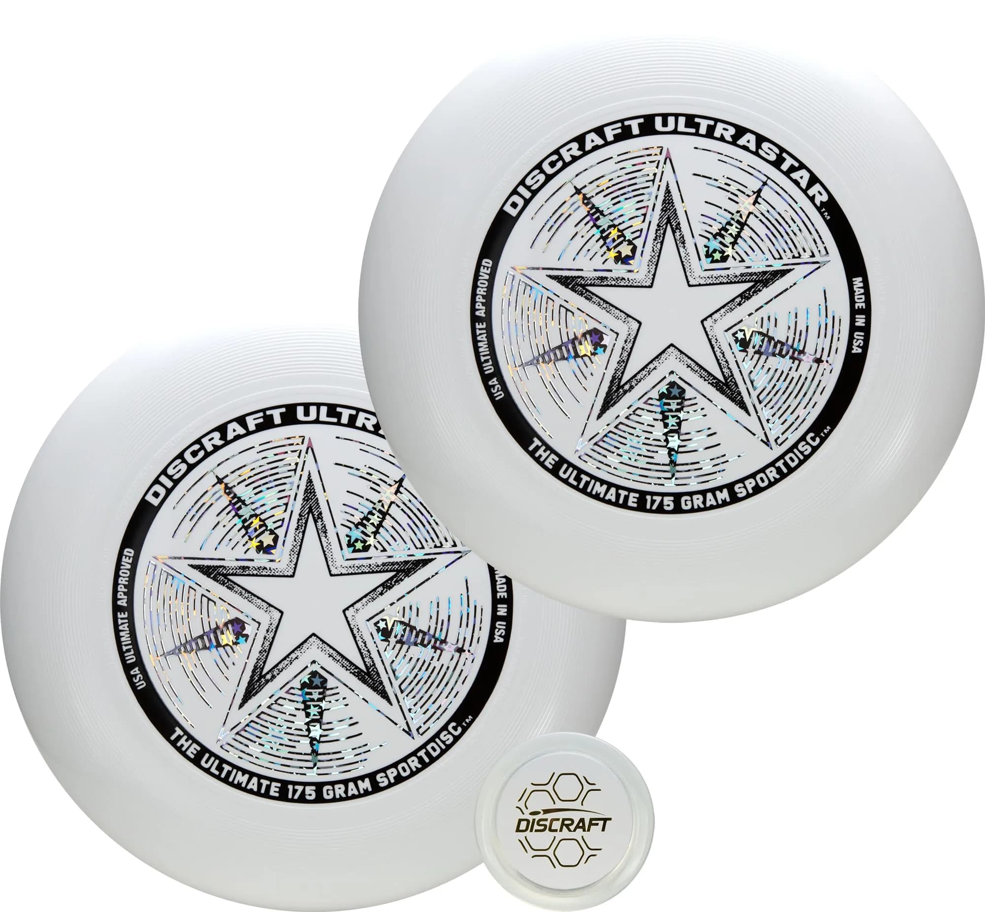 Discraft White UltraStar 2-Pack, 175g | Professional Quality Ultimate Discs