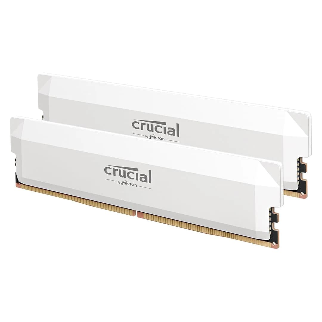 Crucial Pro 32GB DDR5 RAM Kit (2x16GB) 6000MHz CL36 | Overclocking Desktop Gaming Memory — White (6000MHz)