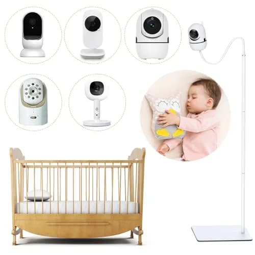 wochel Adjustable Baby Monitor Stand for Nanit Pro, Owlet, Eufy, Motorola, Vtech, HelloBaby, Infant Optics DXR-8 Pro, 1.7m (68 inches) | Universal Floor Mount Holder thumbnail 1