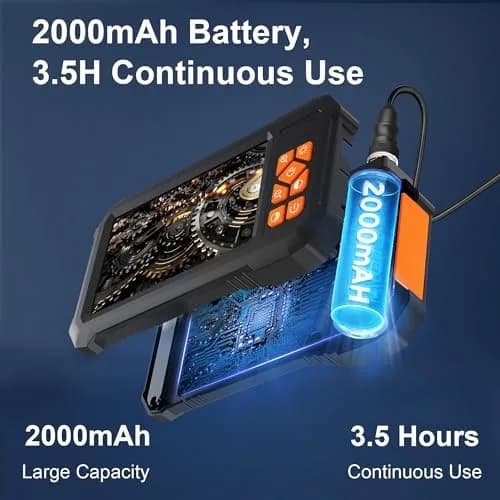 COOVIE 4.3-inch IPS Screen Borescope Inspection Camera 1920x1080P HD | 5m (16.4ft) Semi-Rigid Probe with 8 LEDs & IP67 Waterproof thumbnail 7