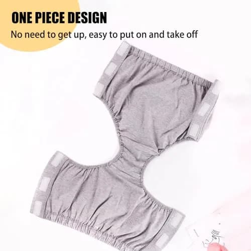 Lmaray Post Surgery Cotton Underwear for Women | Reusable Incontinence Briefs, Tear Away, 3 Pack, Large thumbnail 4