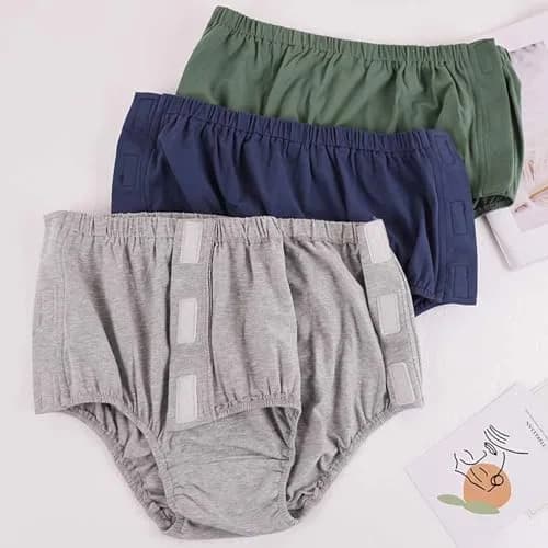 Lmaray Post Surgery Cotton Underwear for Women | Reusable Incontinence Briefs, Tear Away, 3 Pack, Large thumbnail 7