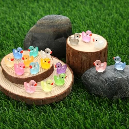 GWAHSA Luminous Mini Resin Ducks 240 Count | Glow in The Dark Tiny Animals for Dollhouse Decor thumbnail 6