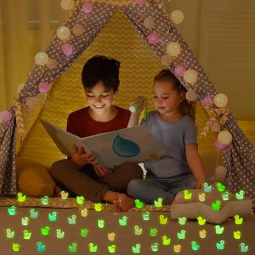 GWAHSA Luminous Mini Resin Ducks 240 Count | Glow in The Dark Tiny Animals for Dollhouse Decor thumbnail 4