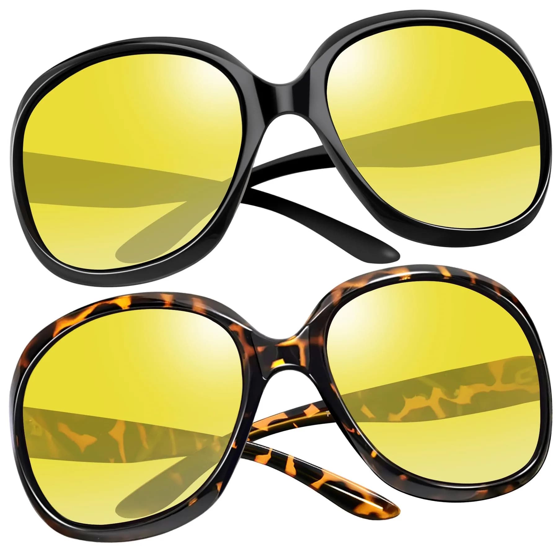 Joopin Oversized D29-Tortoise/Yellow & Black/Yellow Butterfly Sunglasses for Women