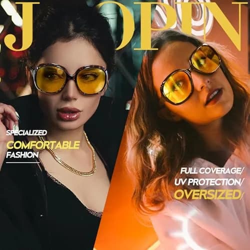 Joopin Oversized D29-Tortoise/Yellow & Black/Yellow Butterfly Sunglasses for Women thumbnail 2