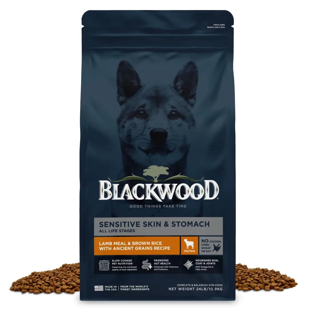 Blackwood Sensitive Premium Dry Dog Food, Lamb Meal & Brown Rice, 24 lb | Supports Skin & Digestion - main product image